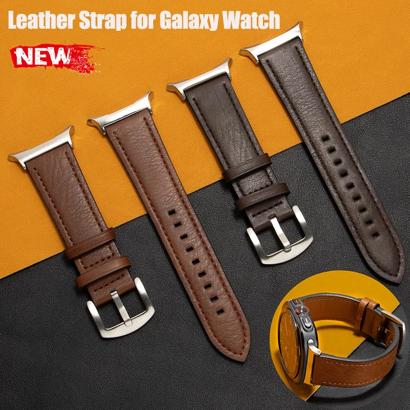 Premium Lederarmband für Samsung Galaxy Watch 8 Classic/8 40mm 44mm Armband für Galaxy Watch Ultra 2025 47mm Band