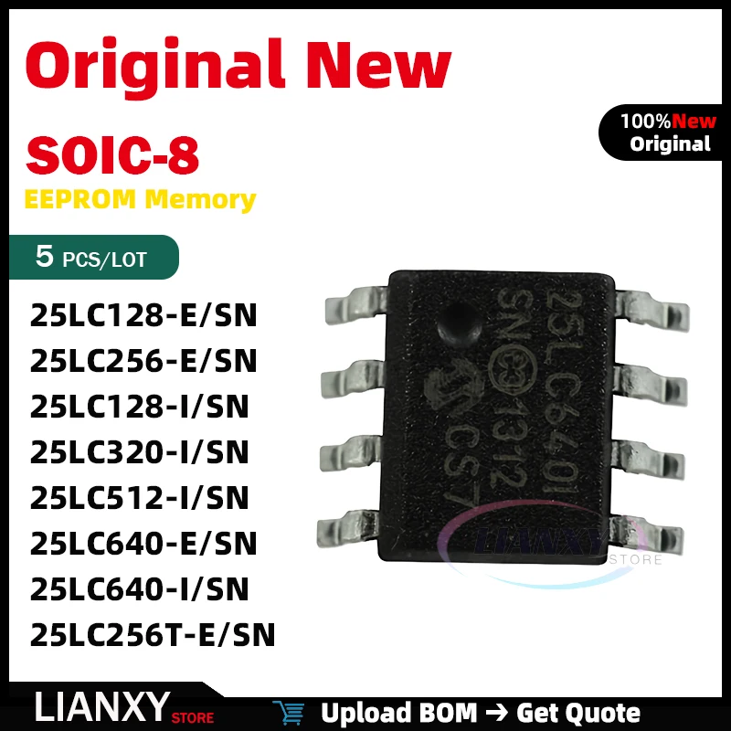 5Pcs Soic-8 25Lc128…