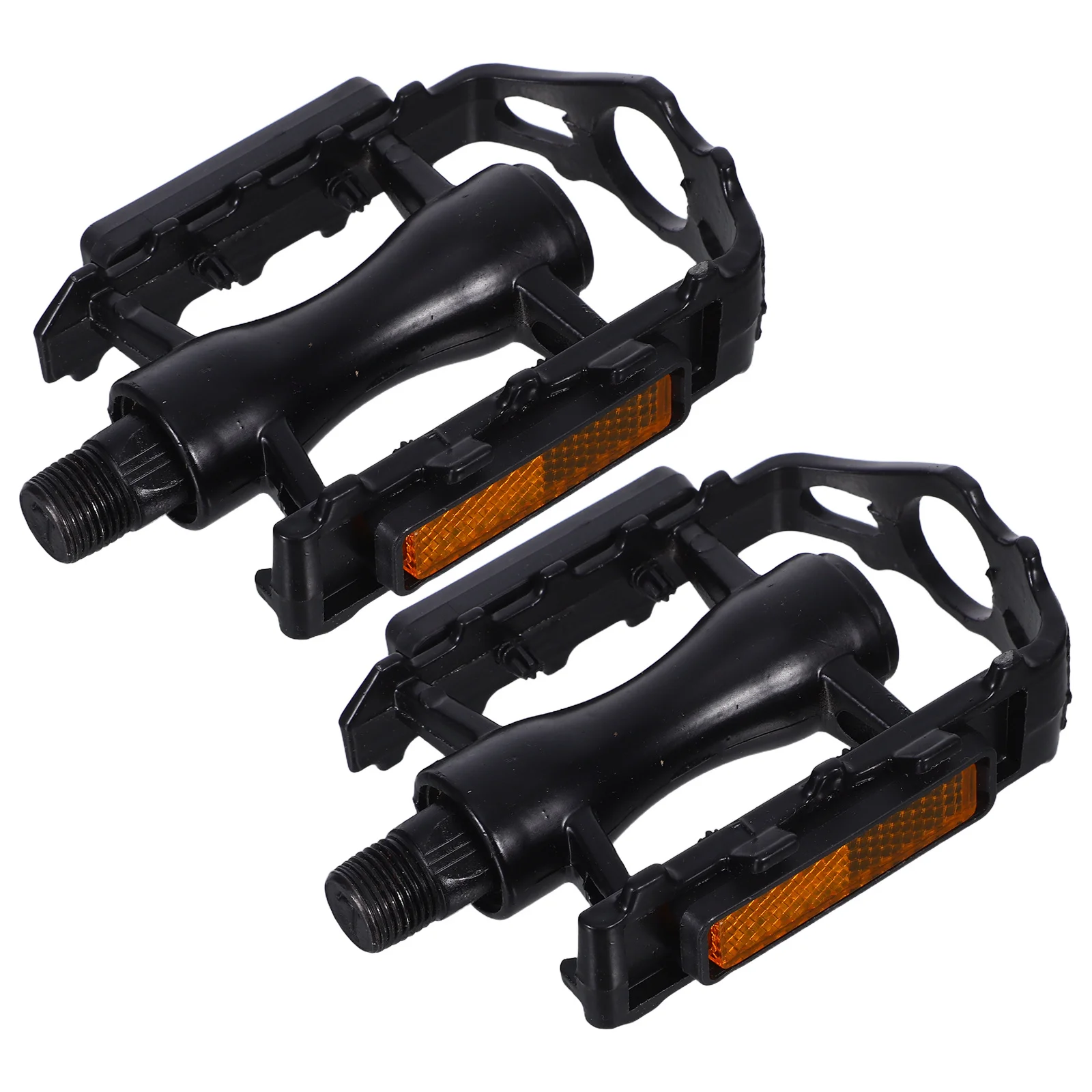 1 Pair Aluminum Alloy Mountain Bike Pedal Black Anti-Slip Spikes Reflective Stripe Built-In Ball Bearing Durable Universal
