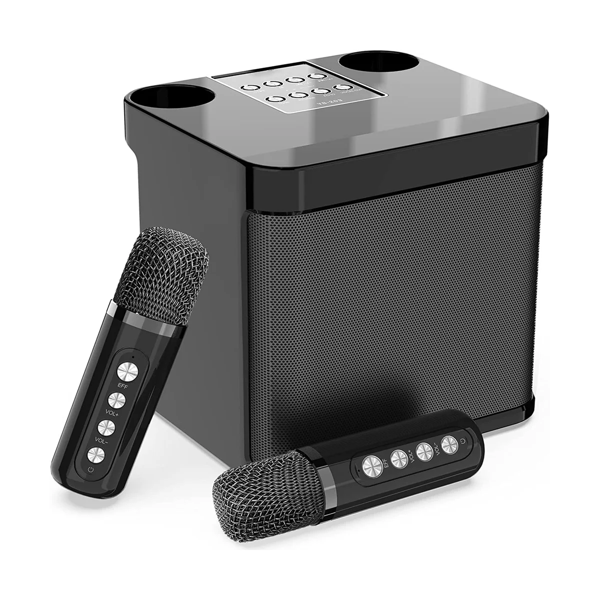 

Family KTV Audio Set Dual Wireless Microphone Integrated Machine Outdoor Portable Karaoke Bluetooth Speaker Box