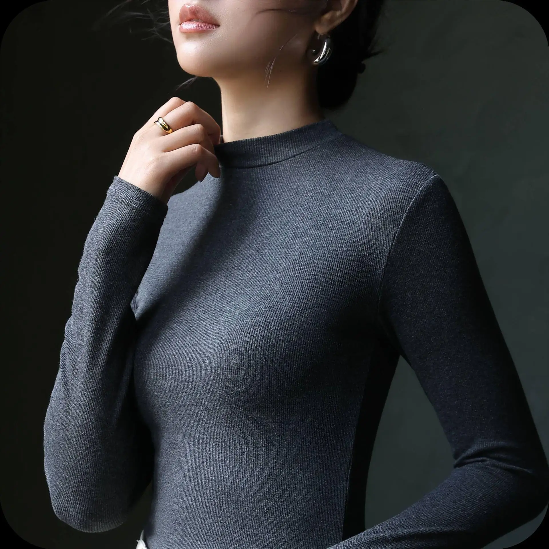 

Autumn Undercover Slimming Women's Shirt Casual Style Long Sleeve Lace Top for Ladies Fashionable plus Size Available
