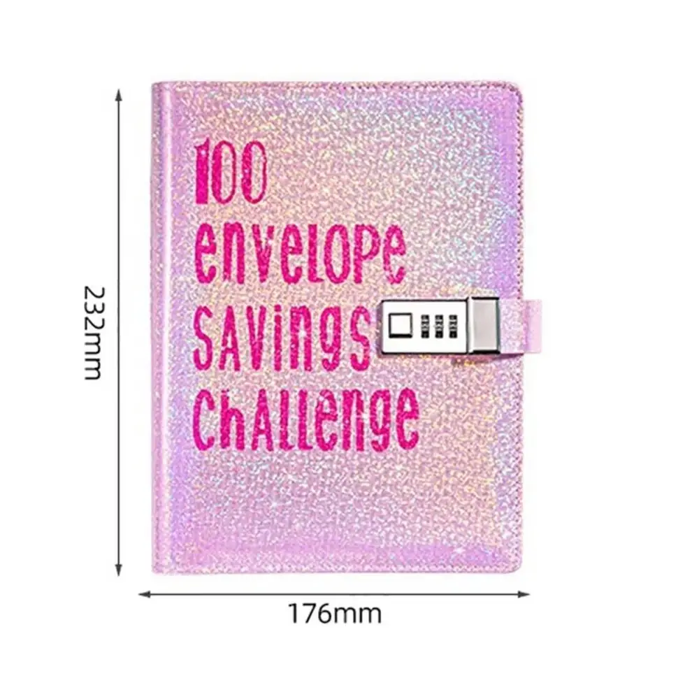 Cash Envelopes Money Saving Binder Password Lock Colorful Savings Challenges Book Waterproof Durable Mini Budget Binder