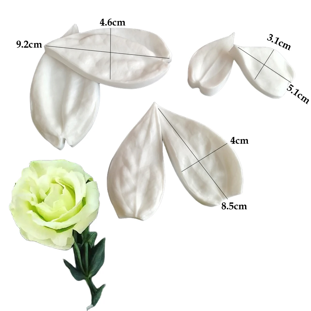 Eustoma Leaves Silicone Veiner Mold DIY Handmade Fondant Flower Polymer Clay Form Moulds Cake Decorating Tool Baking Accessories