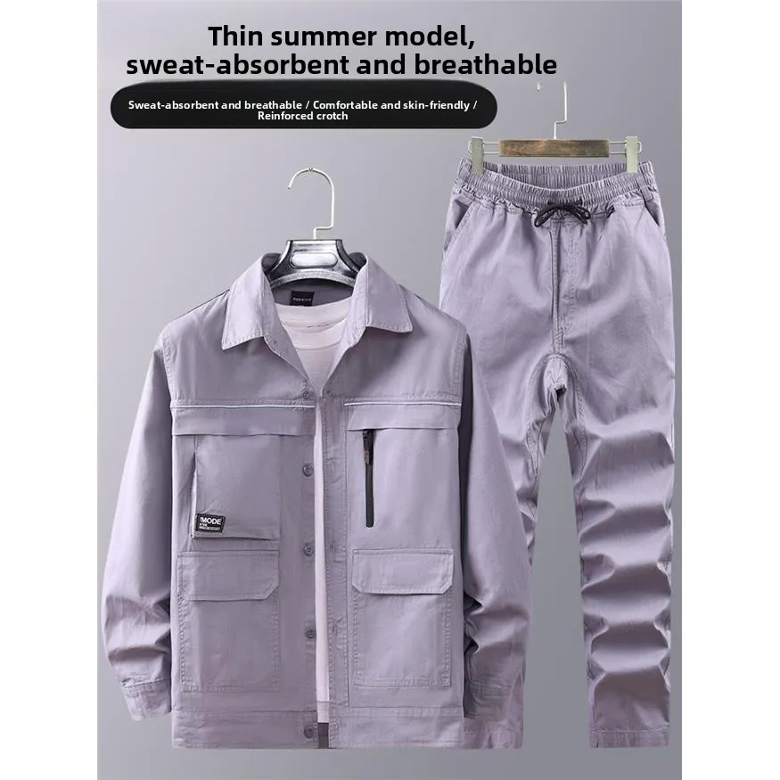 

Lightweight Pure Cotton Welding Workwear Breathable Anti-Heat Wearable Protection Suit for Fac Workers in Summer