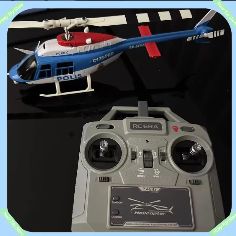 

New 2025 Rhsky Brushless C138 Pro Rc Helicopter 2025 Bell 206 Scale Model 6g Gyro Auto Hover Function Remote Control Toy