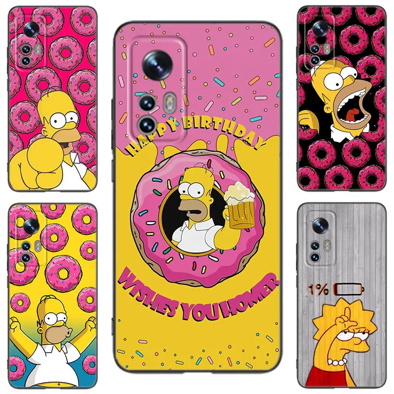 Funny Homer Simpson Black Silicone Phone Case For Xiaomi 9T 10T 11T 12 12S 13T 14 Pro 9 SE 11 Lite 12T 12X A1 A2 A3