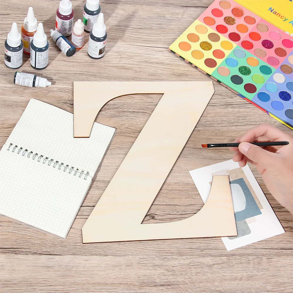 Semi-finished Party Supplies Home Decoration Unfinished Alphabet Blank Paintable 30CM Wooden Letters DIY Wood Craft