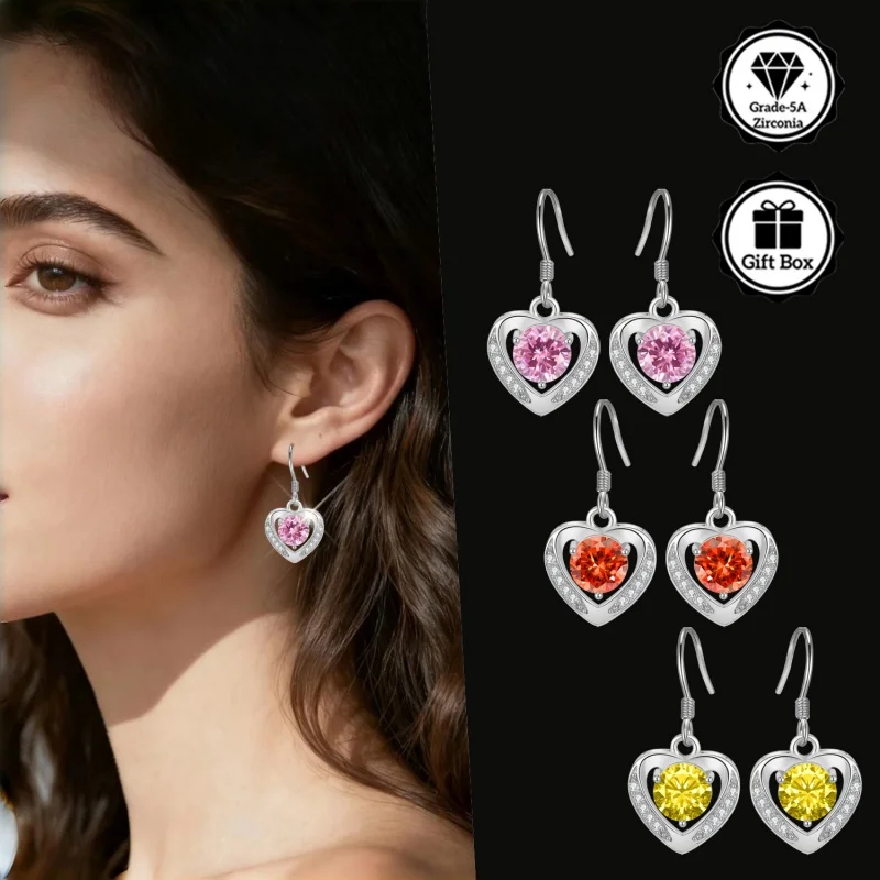 

LAMVOICE jewelry for women/earrings with 2 carat zirconia Hypoallergenic hook earring christmas gift for high quality jewelry