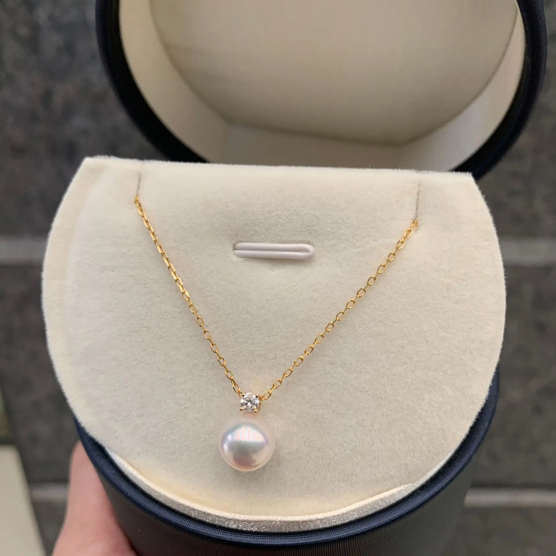 

Ожерелье из натурального жемчуга морской воды, кулон в стиле принцессы Богини Акойя, 18-каратное золото, женские украшения