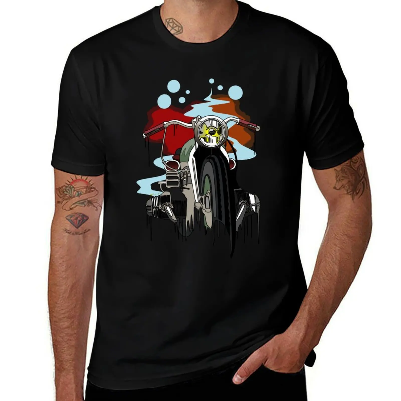 Motorcycle T-Shirt Big Size Short Sleeve Tee for Men