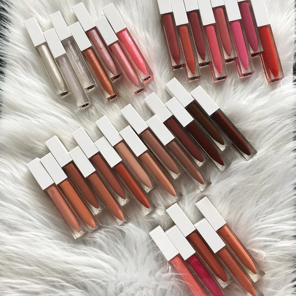 Private Label Clear Liquid Lipgloss Custom Logo Pigment Selective Matte Glossy Metallic Waterproof Makeup Wholesale P25-1 Tube