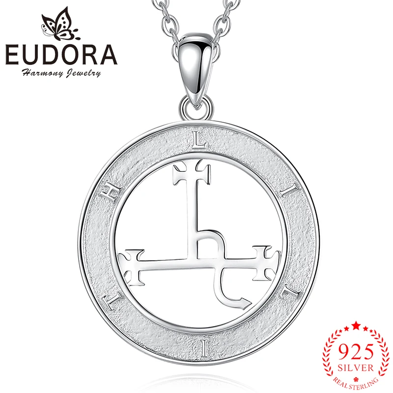 Eudora 925 Sterling Silver Lilith Sigil Necklace Religious Warrior Pendant Simple Fashion Men Women Jewelry Exquisite Gifts