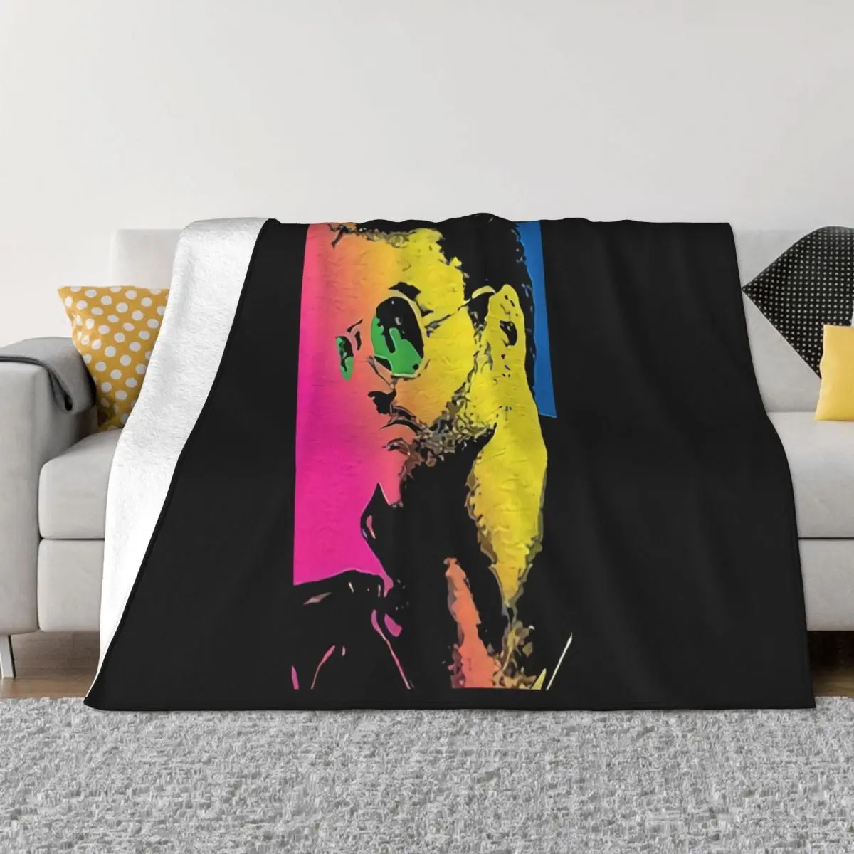 George Michael S Xxxxxl Pop Art Poster Music Star Wham Chinese Style Aesthetic Women Loose Throw Blanket