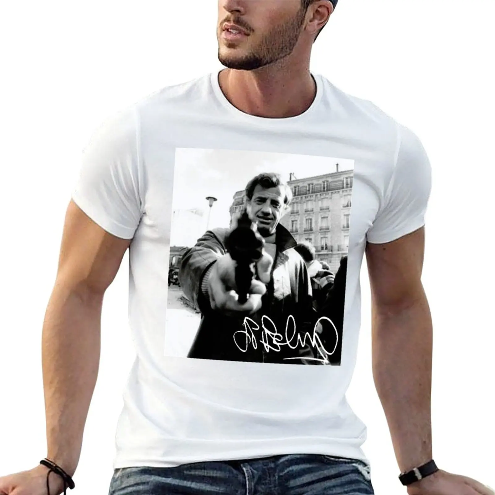 Jean Paul Belmondo, rip Jean-Paul Belmondo, camiseta con autógrafo de Jean Paul Belmondo, camiseta personalizada