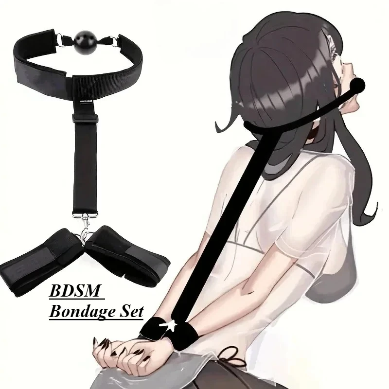 BDSMボンデージセット 大人向けゲーム エロティックセックストイ ナイロンボンデージ BDSMキット セックス拘束具 口枷 女性 大人 カップル向け