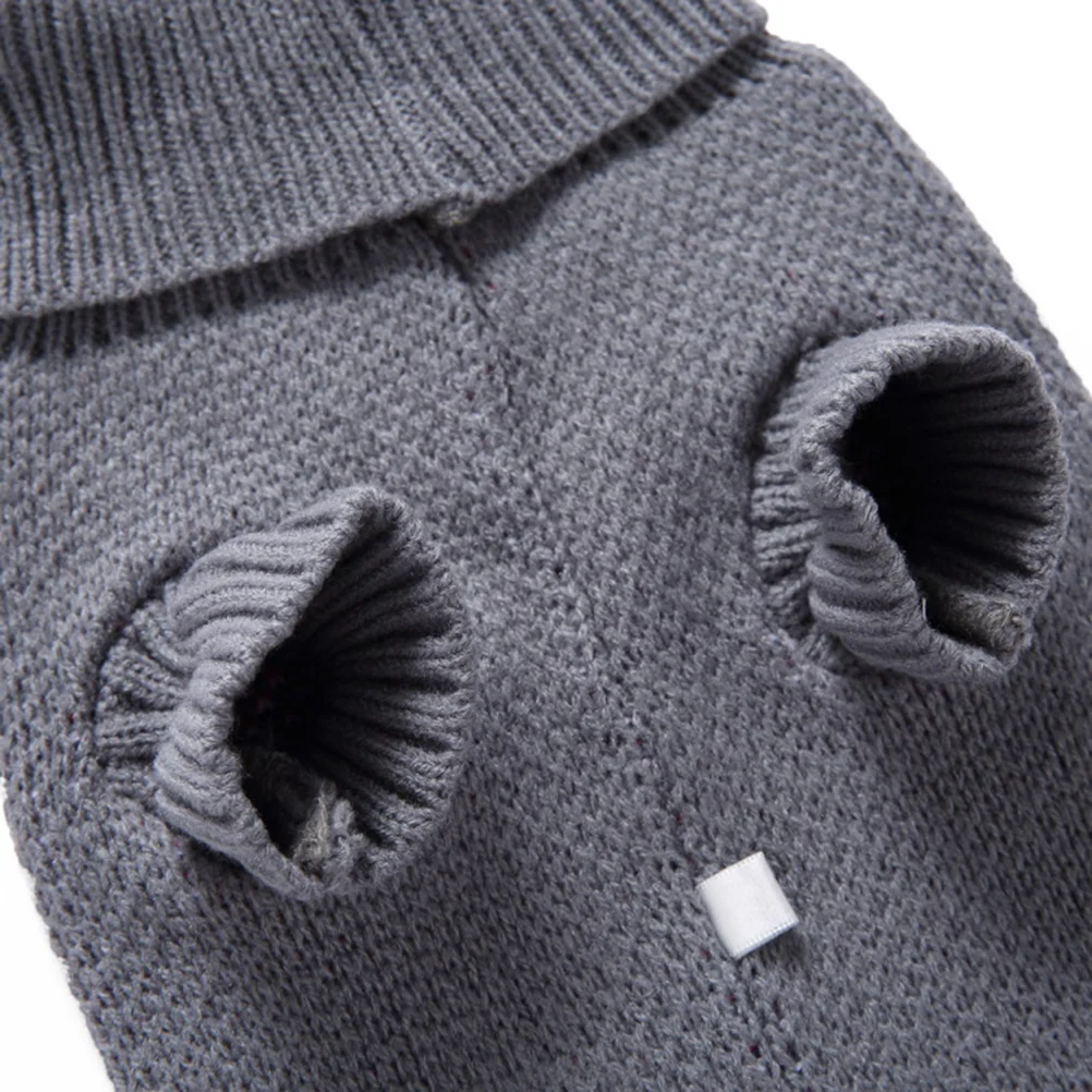 

Sweater Christmas Puppy Clothes Pet Turtleneck Knitted Festive Clothing Dog Winter Grey