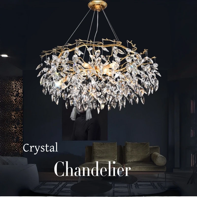 MSZGJY Nordic Light Luxury Personalized Crystal Chandelier Minimally Creative Bedroom Living Room Dining Room Pendant Light
