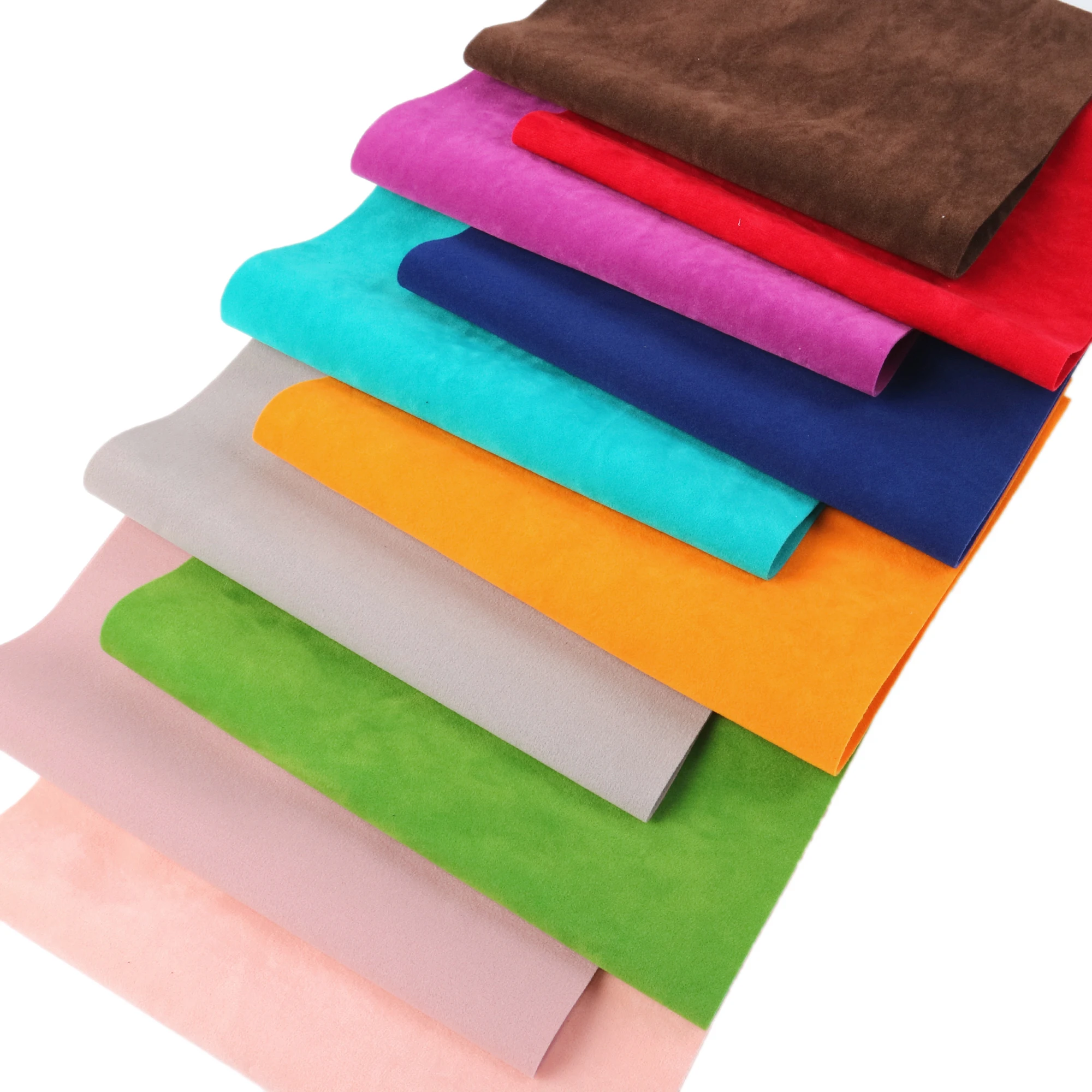 10pcs Solid Color Velvet Faux Leather Sheets Set Double Side Soft Fabric 20x33cm DIY Hair Bows Handbags Pouches Sewing Materials