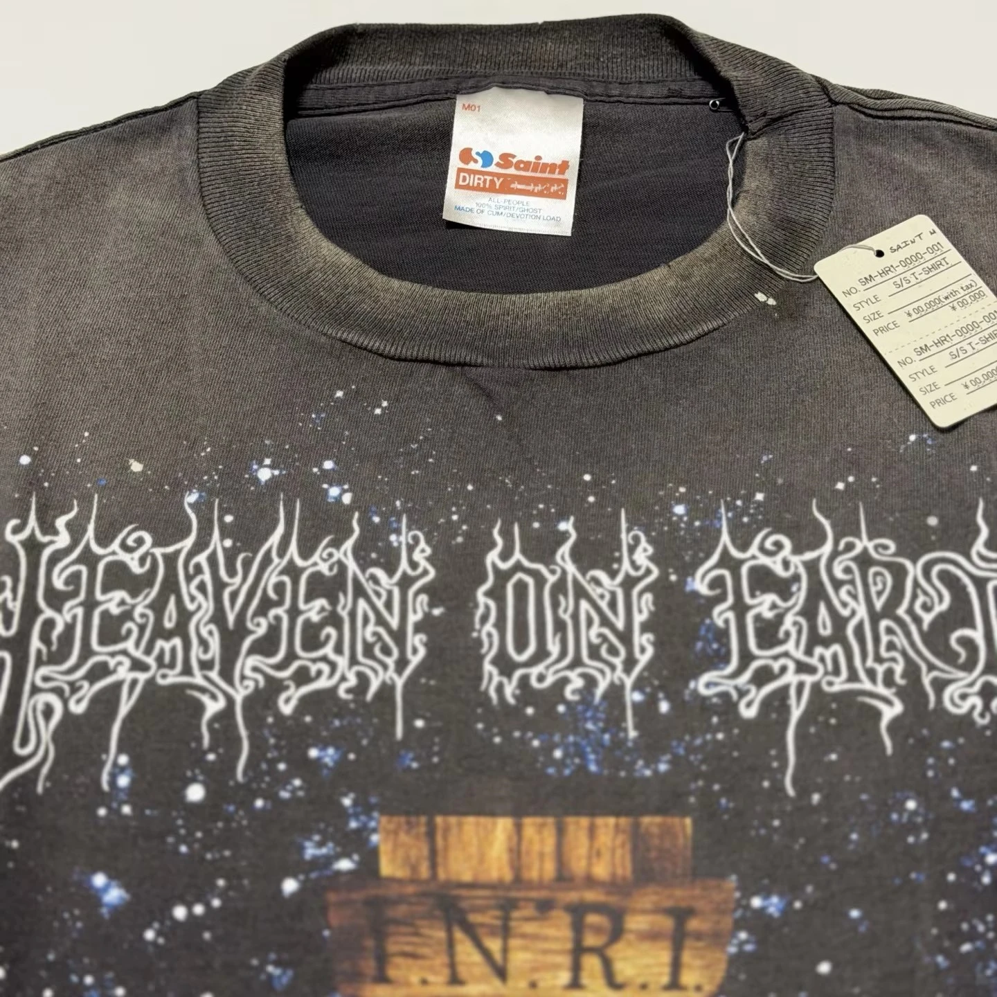 T-shirt lavé TOUCHED BY SAINT pour hommes et femmes, meilleure qualité, HUMANITY IN HELL, t-shirt surdimensionné