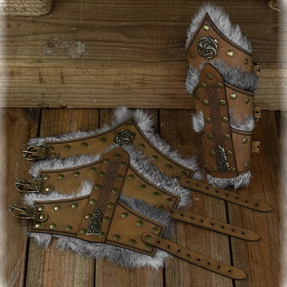 Accesorios de cosplay para juegos de rol LARP: nuevas brazaletes de armadura vikinga medieval renacentista, accesorios de cosplay