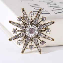 Vintage Alloy Suit Eight-star Brooch Simple Temperament Clothing Accessories Pin