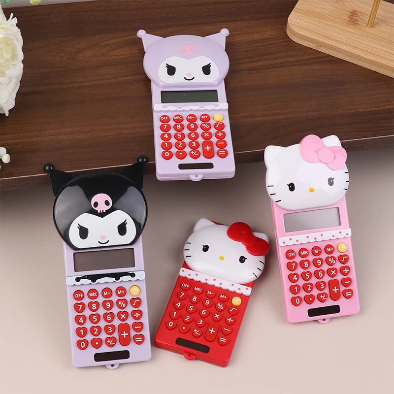 Kawaii Anime Sanrio Hello Kitty Kuromi Mini Portable Calculator Cartoon Cinnamoroll My Melody Student Mini Small Calculator