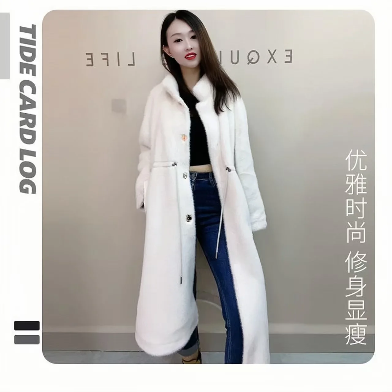 Women's Faux Mink Fur Overcoat Korean Style Loose Coat Warm Thick Winter Jacket Outerwear Female Clothes