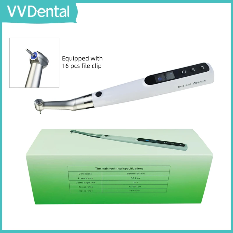 

VVDental Dental Implant Torque Electric Wrench Torque Driver Dentistry Implant Repair Tools with 16Pcs Screws