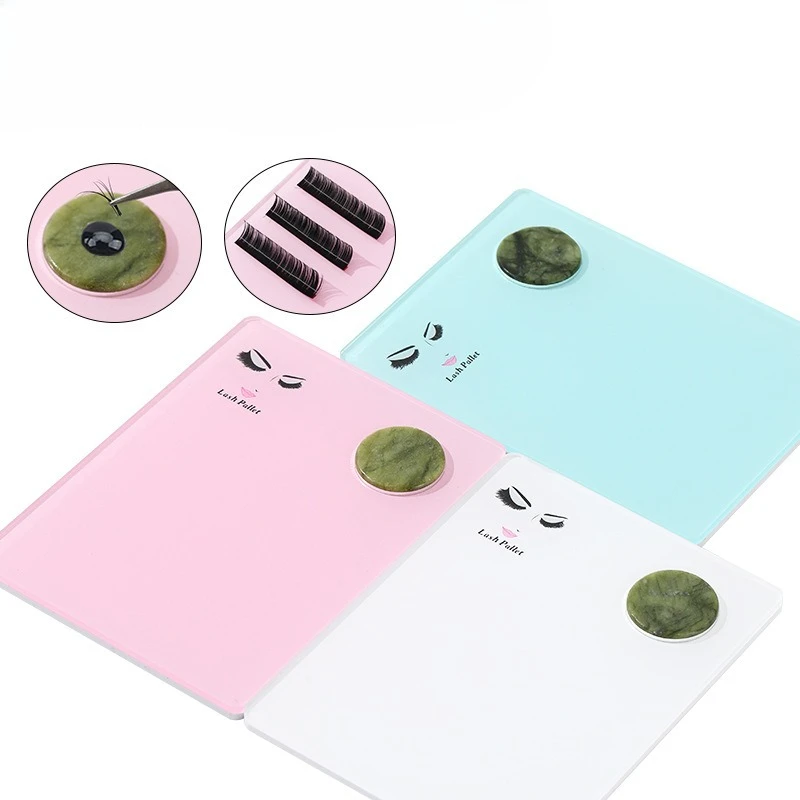 تساعد تمديد الرموش على زرع الأكريليك الرموش الصناعية مع لوحة عرض الرموش اليشم