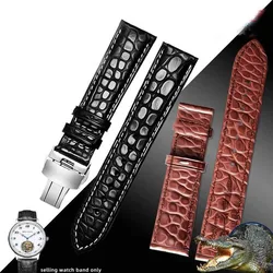 High quality Double sided crocodile skin leather band for brand Wrist watch straps 18mm 19mm 20mm 21mm 22mm for men's bracelet