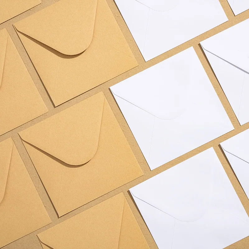 100pcs/lots 15x15cm White Envelopes for Wedding Invitation Small Business 120g Kraft Paper Stationery Supplies Storage Bag