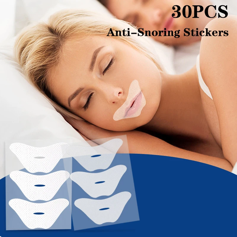 【K】30Pcs Anti-Snoring Stickers For Adult Night Sleep Lip Nose Breathing Improving Patch Mouth Correction Sticker Tape For Sleep