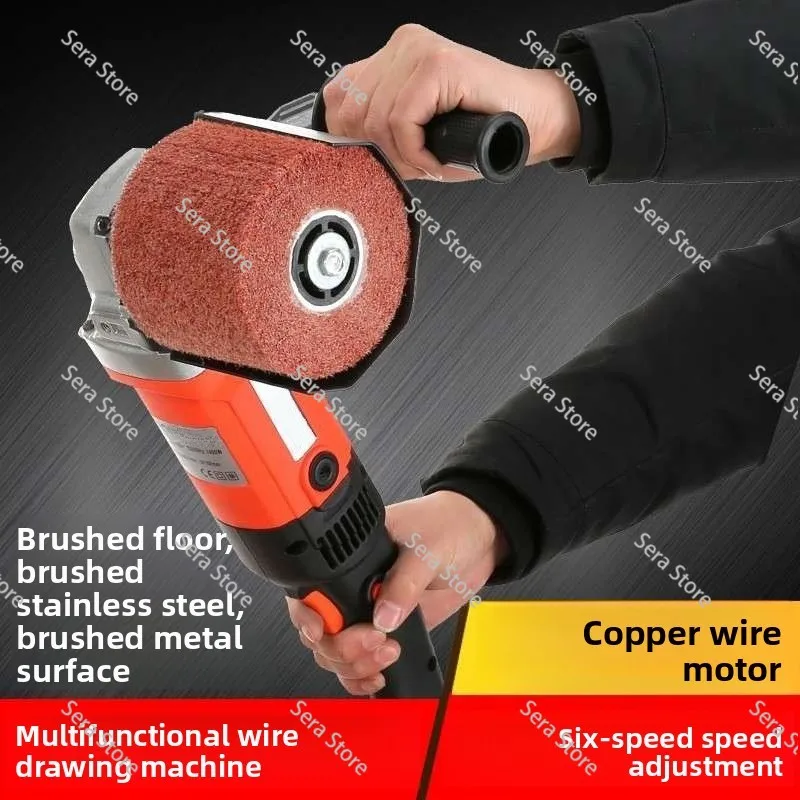 Burnishing Polishing Machine 1400w Surface Conditioning Tool Wire Variable Speed Drawing Machine For Wood Metal Stainless S