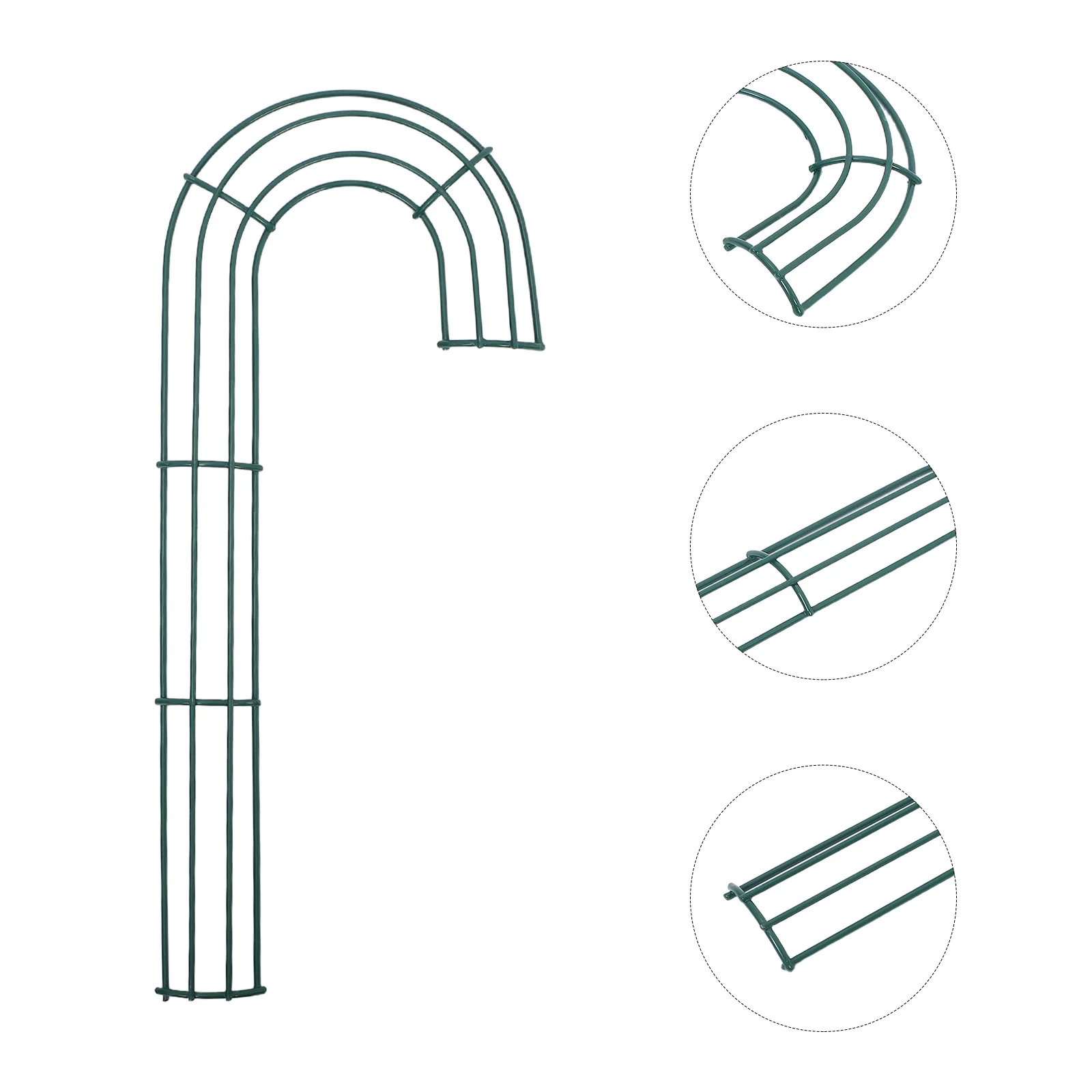 

3Pcs Dark Green Cane Shape Wire Christmas Wreath Frame Metal Floral Frame Seasonal Door Wreath Decoration Holiday Craft Supplies