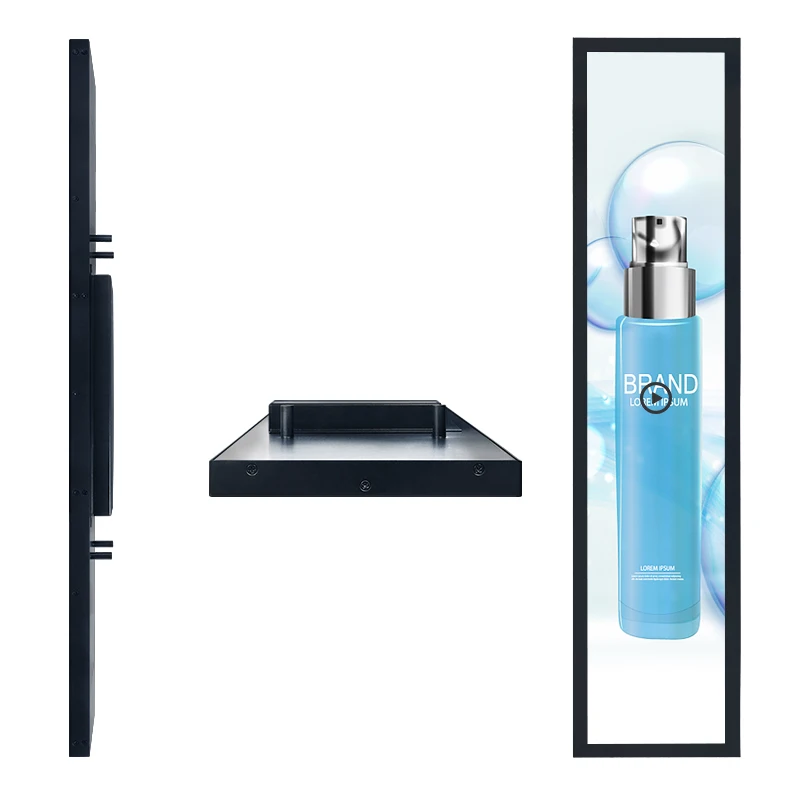 

36,6-дюймовый узкий ЖК-дисплей для полок с подключением Wi-Fi/HDMI, ОС Android, металлический корпус