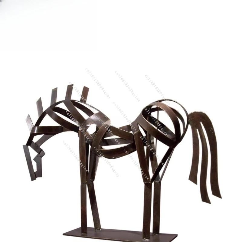 

Table Top Iron Horse Sculpture Art Metal Horse Statue Home Decoration