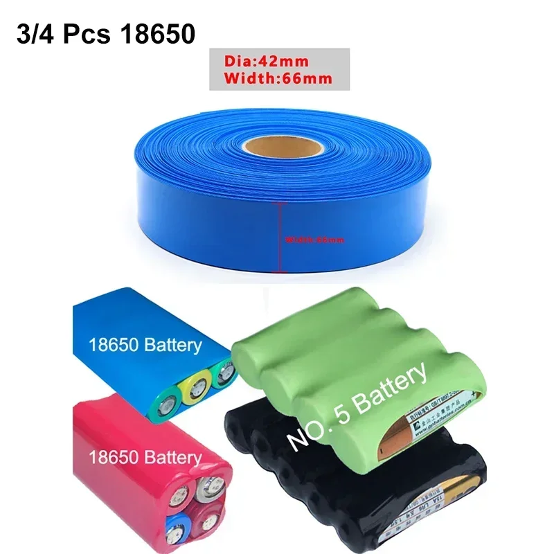 2/5/20/50M Battery Wraps 18650 Pack PVC Heat Shrink Tube Width 50~103mm Insulated Lithium Case Cable Sleeve Shrink Film Wrap