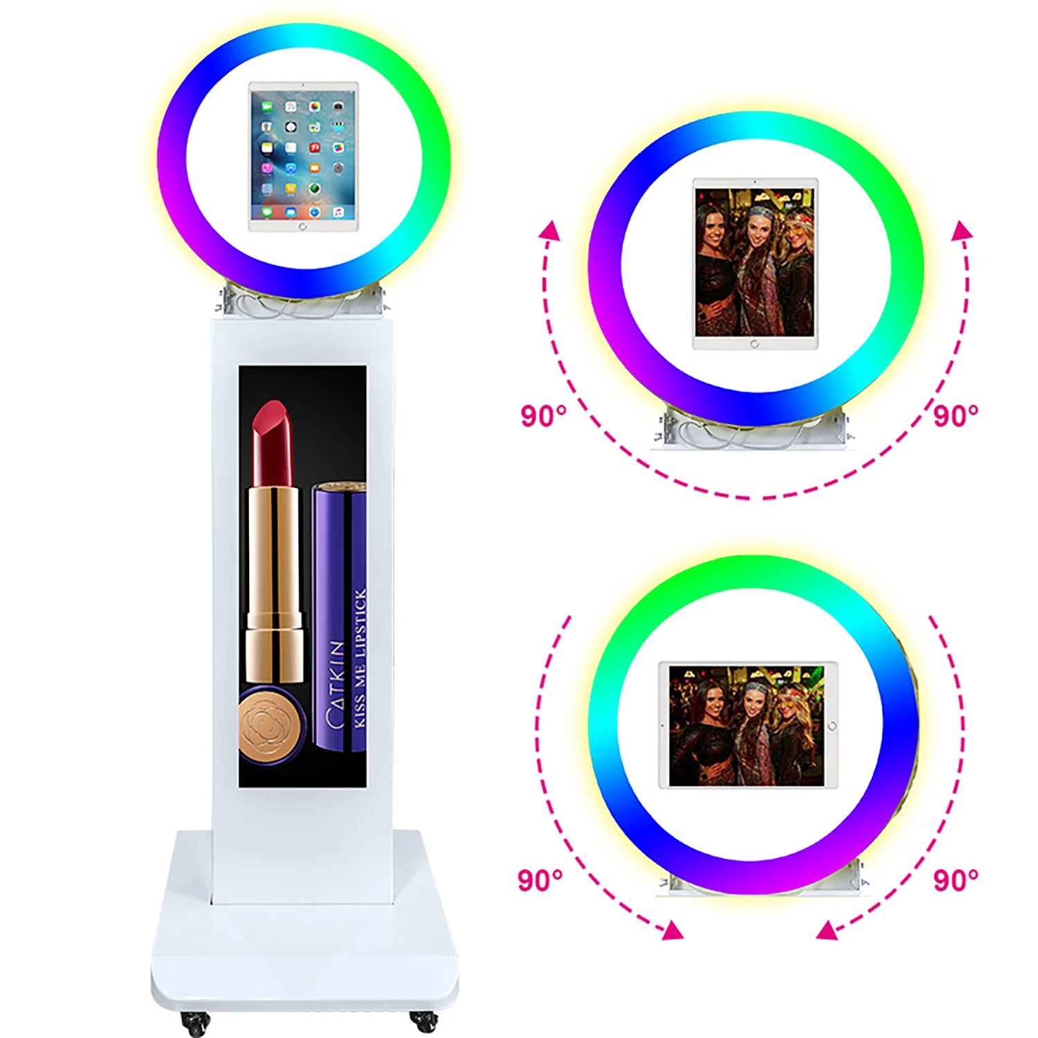 Portable Photo Booth Stand Selfie Station Machine Metal Shell iPad PhotoBooth with LCD Screen for iPad 10.2\