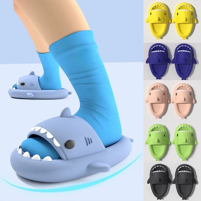 Shark Slippers for Men Shoes Woman 2024 Trend Indoor Bathroom Sandals Couples EVA Shoes Soft Female Outdoor Beach Summer Slides