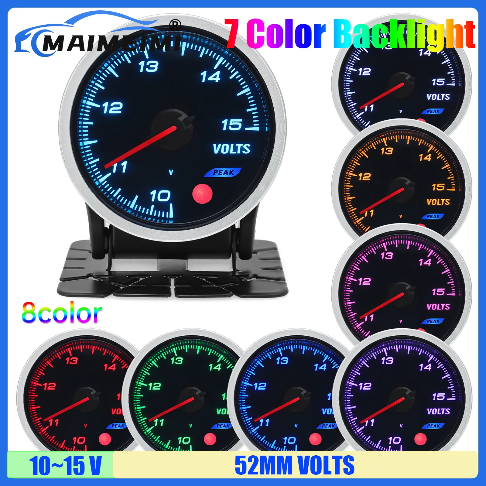 

MAIMEIMI 52 мм тахометр Вольтметр Температура воды Температура масла Манометр Ext.Temp Gauge Turbo Boost Пресс для топлива BAR PSI Вакуум