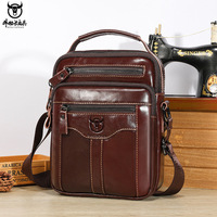 BULLCAPTAIN New Men's Shoulder Bag Multi Pocket Men's handabgs 100% Cowhide Quality designer luxury bag Messenger bag