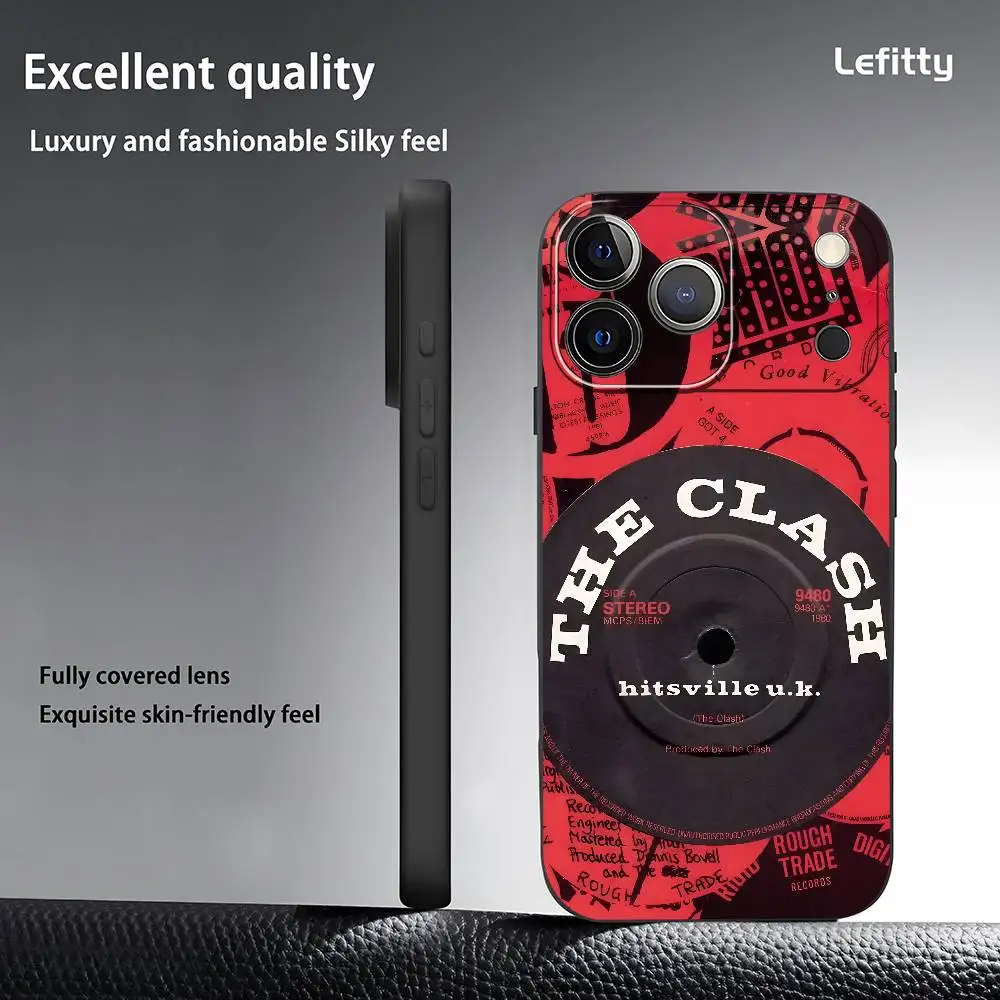 حافظة هاتف Rock Band The C-Clash لهاتف آيفون 17 16 15 14 13 12 11 Pro Max Plus Mini Black Frosted Soft Shell Funda