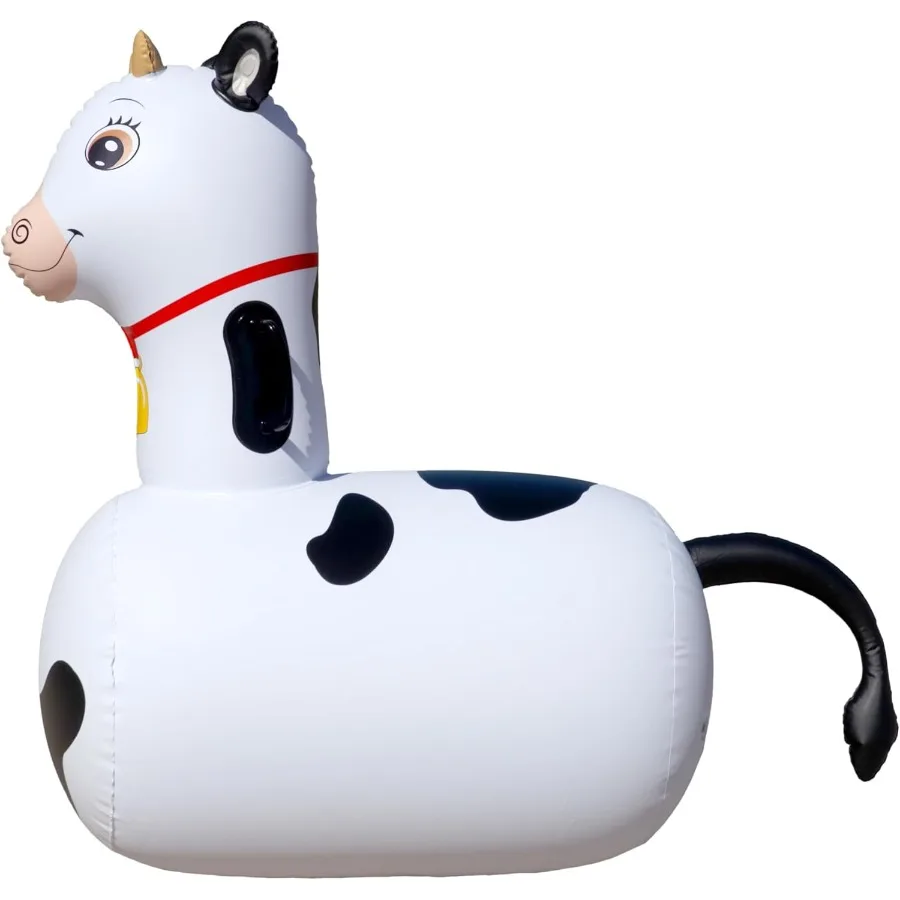ของเล่นเป่าลมรูปวัวกระโดด Hearthsong Hop N Go สำหรับเด็กอายุ 5 ปีขึ้นไป - ของเล่นกระโดดขี่ได้รูปสัตว์สำหรับเล่นกลางแจ้ง