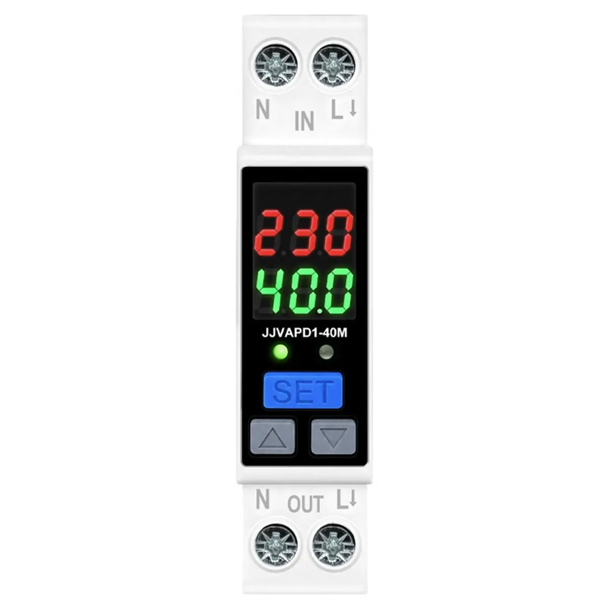 1P Adjustable Protective Relay 40A AC220V over Voltage Under Voltage over Current Protector Circuit Protection Switch
