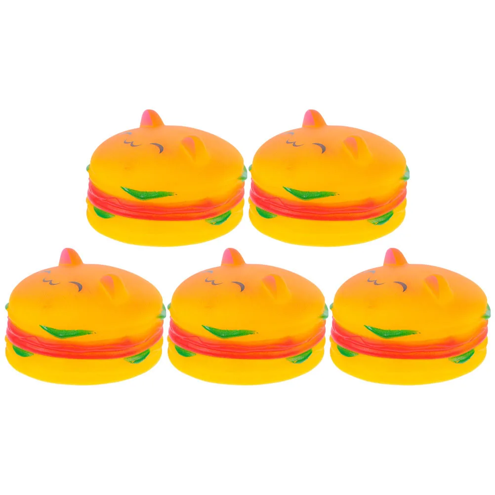 

5Pcs Dog Chew Squeaky Hamburger Shaped Interactive Chewing Plaything for Puppy Teething Training Pet Supplies Dog Chew