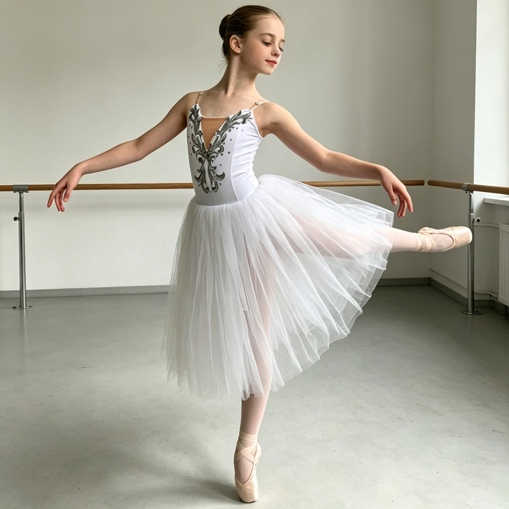 Professionelles Romantisches Tutu-Ballettkleid mit Stickerei und Diamant-Gaze-Einsatz, Ballerina-Partykleid, Kinder-Ballett-Tanzkostüme