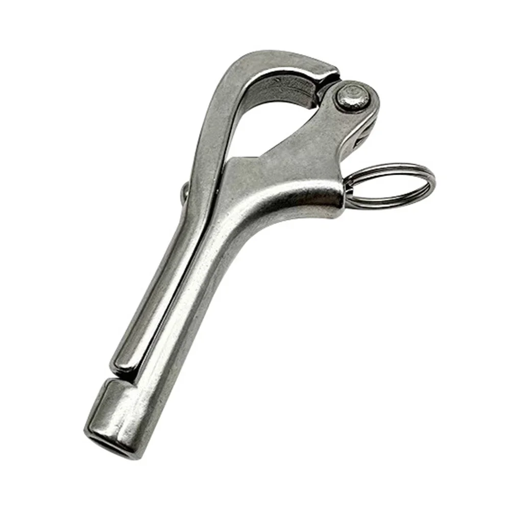 Gancho pelicano que pode ser aberto, 6/8/10mm, manilha de aço inoxidável 316, braçadeira de liberação rápida, gancho de encaixe de travamento automático, hardware marinho