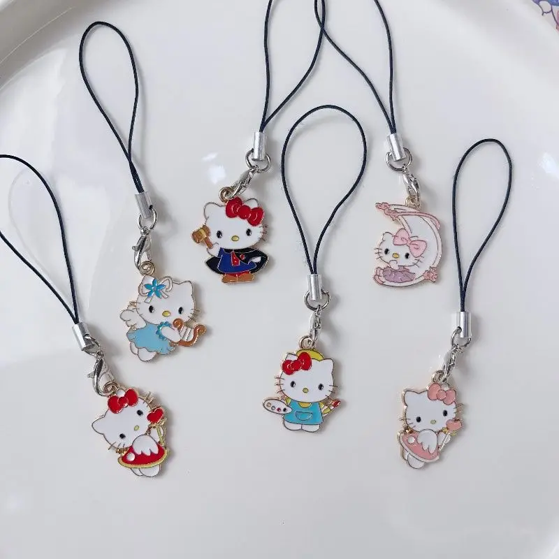 Hello Kitty animation peripherals Kawaii cute girl heart bag pendant accessories U disk decoration anti-lost lanyard bestie gift