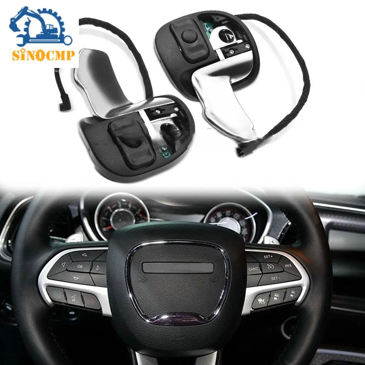 

Hellcat Paddle Shifter Set for Challenger Charger 2015-2021 2Pcs Enhanced Gear Shift Interchange Number 5RQ08DX9AC,5RQ09DX9AC