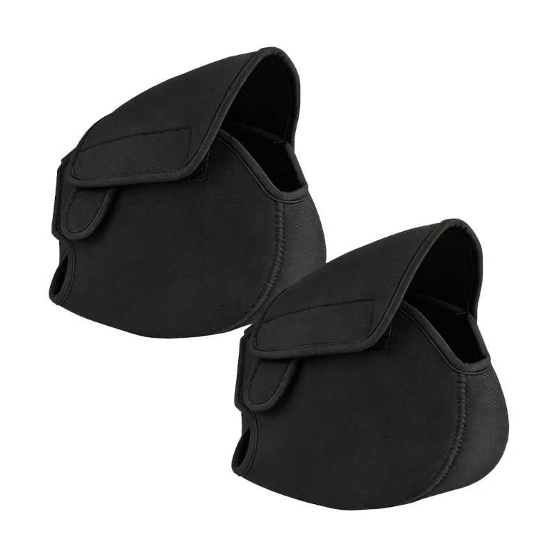 547C Battery Cover Set for Electric Bike Exterior Use, Pair Black Polyester Sleeves with Hook and Loop Flap for Dust Control and